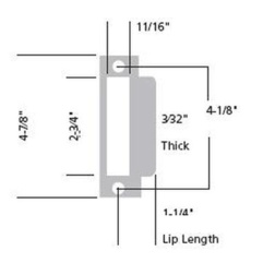 Sargent 4-7/8 Standard Curved Lip Strike for 8200 Mortise Locks Mortise Locks